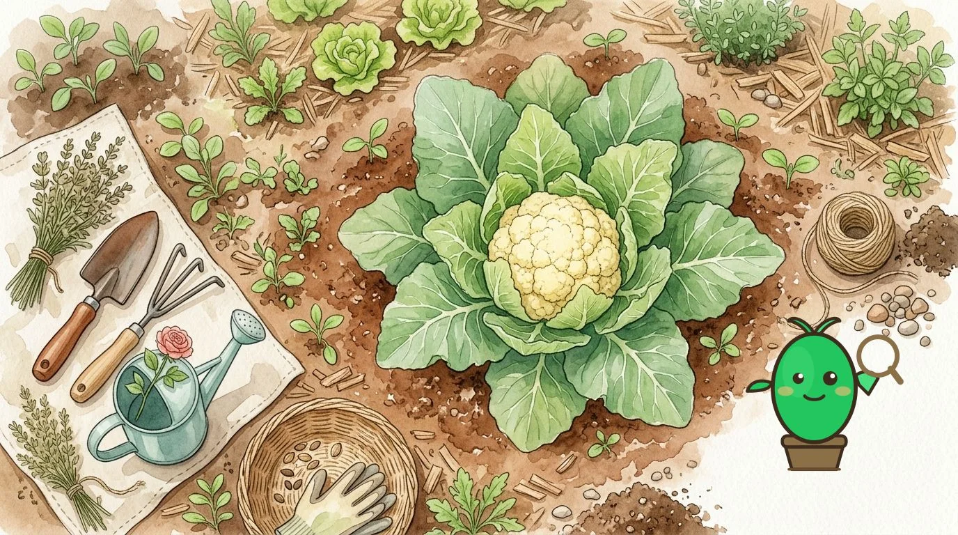 chou-fleur bien formé dans le jardin, prêt à être récolté