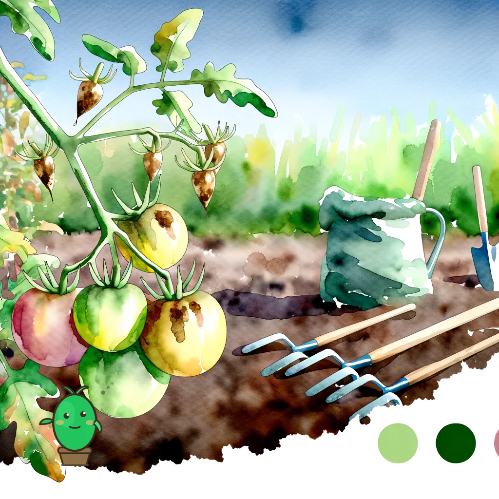 plant de tomate avec des taches brunes sur les feuilles