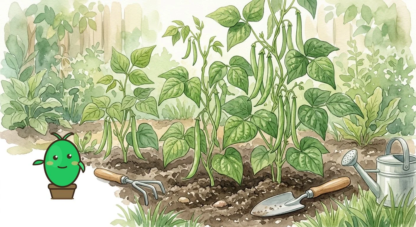 haricots verts sains et vigoureux dans le jardin