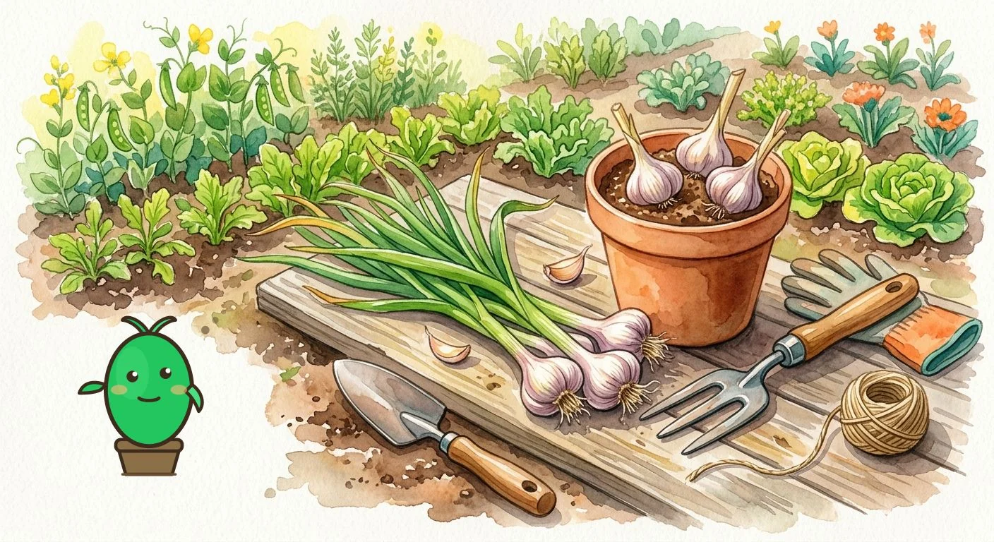 récolte d'ail par un jardinier, avec des bulbes frais et brillants