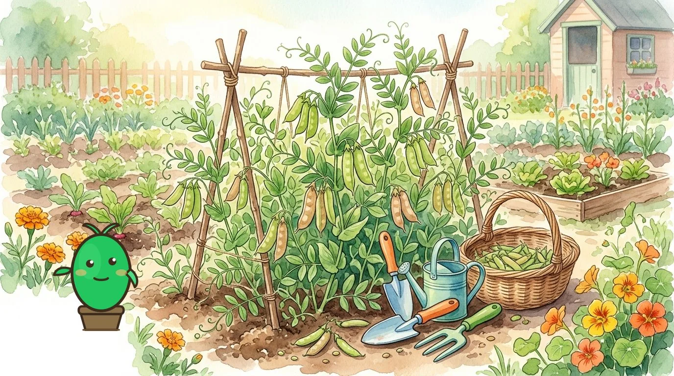 gousses de lentilles prêtes à être récoltées dans le potager
