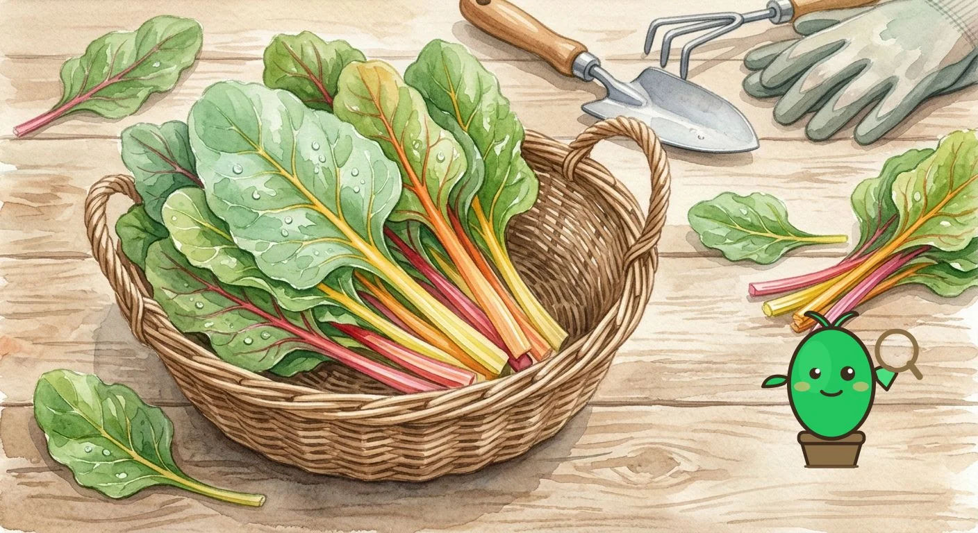blettes colorées dans un panier en osier, prêtes à être cuisinées