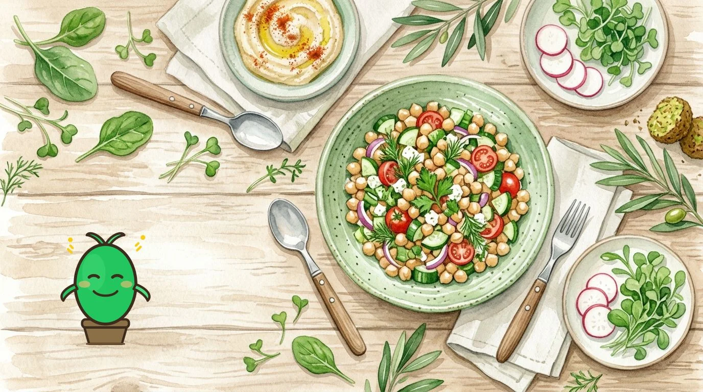 salade de pois chiches colorée dans un bol
