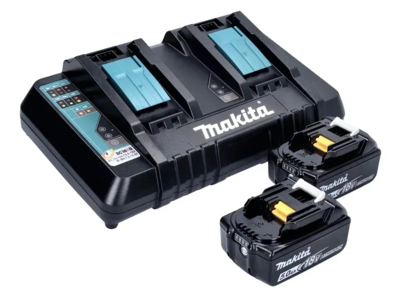 Makita Power Source Kit 2x Batteries 5Ah + Chargeur Double 18V