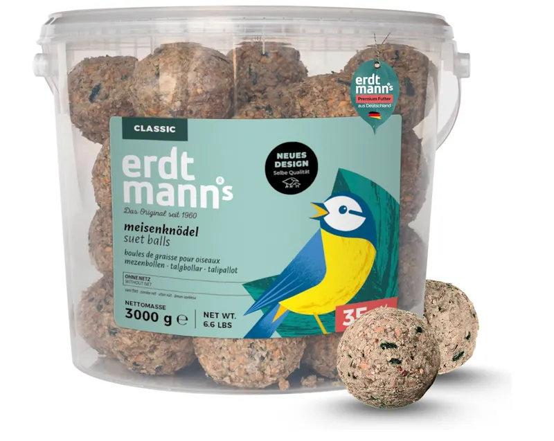 Erdtmanns 35 Boules de Graisse SANS Filet pour Oiseaux